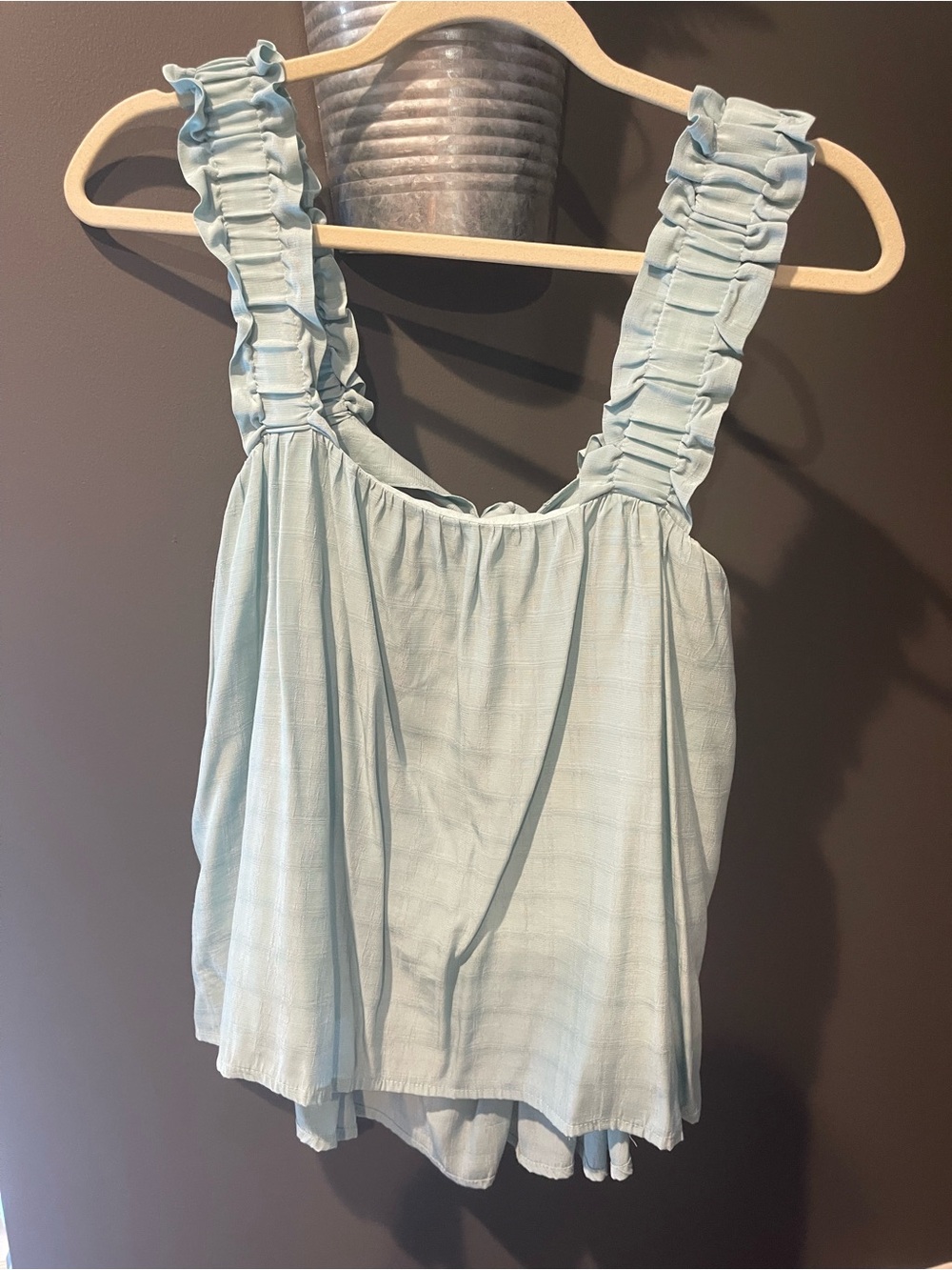Light blue Ruffle Strap Women's Top